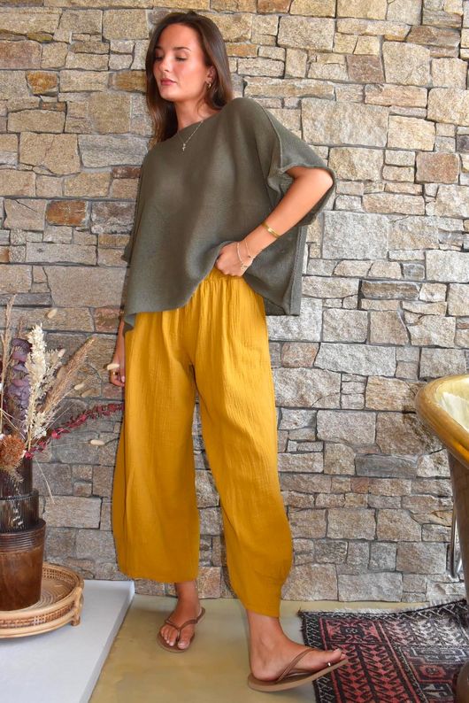 Santos Cushion Cotton Quirky Pant Tumeric?
